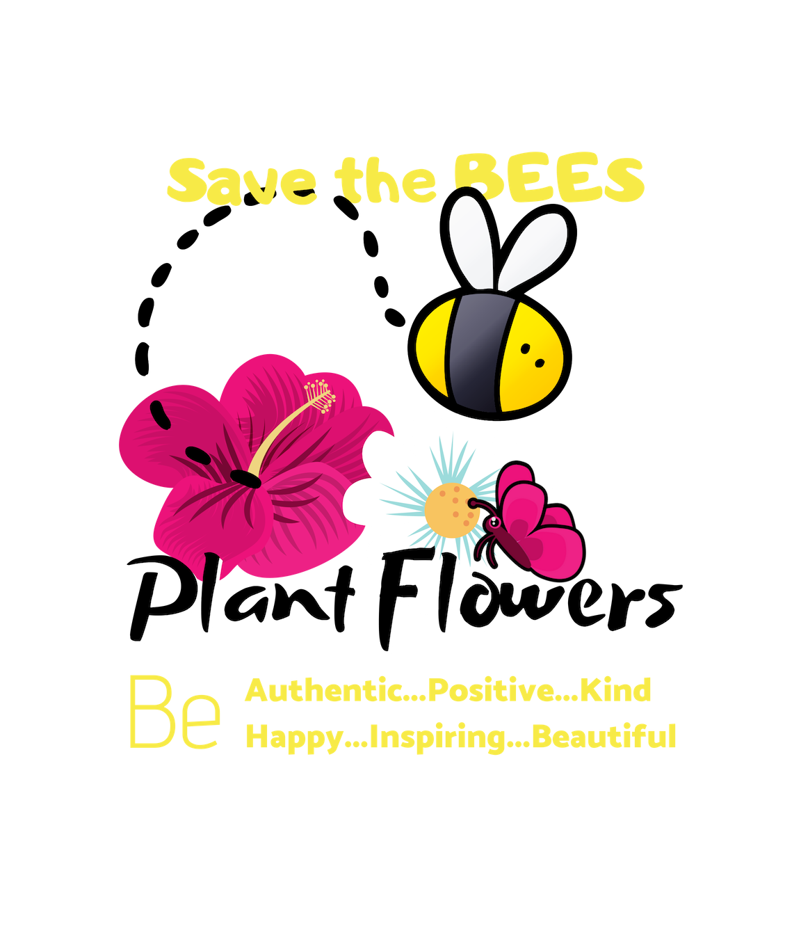Bee on a flower illustration